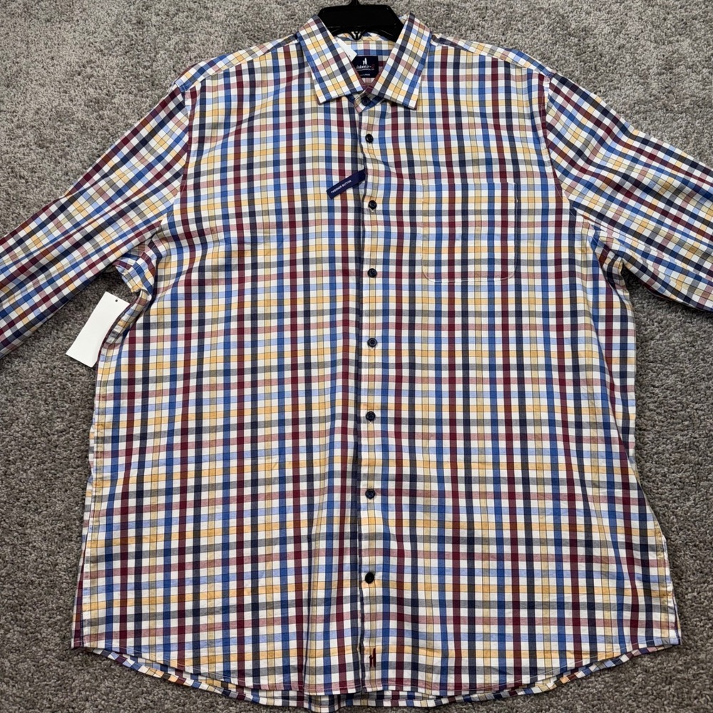 Johnnie-O Mens XXL Dartmouth Merlot Plaid Button Down Shirt Long Sleeve NEW - Picture 2 of 10